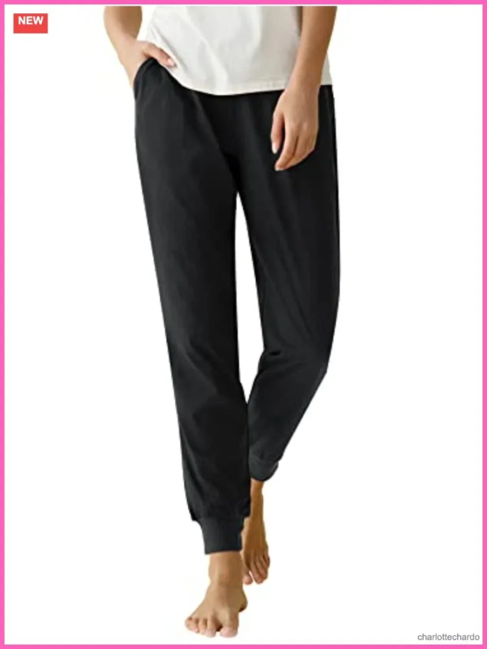 Cotton Pajama Joggers Knit Lounge Pants with Pockets